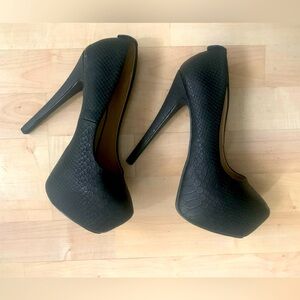 Call It Spring Vegan Snakeskin Platform Heels.